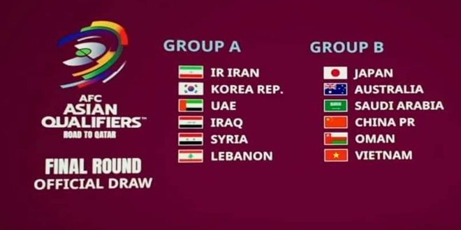 دام برس : منتخب سورية في المجموعة الأولى بالدور الحاسم من التصفيات الآسيوية المؤهلة إلى كأس العالم لكرة القدم